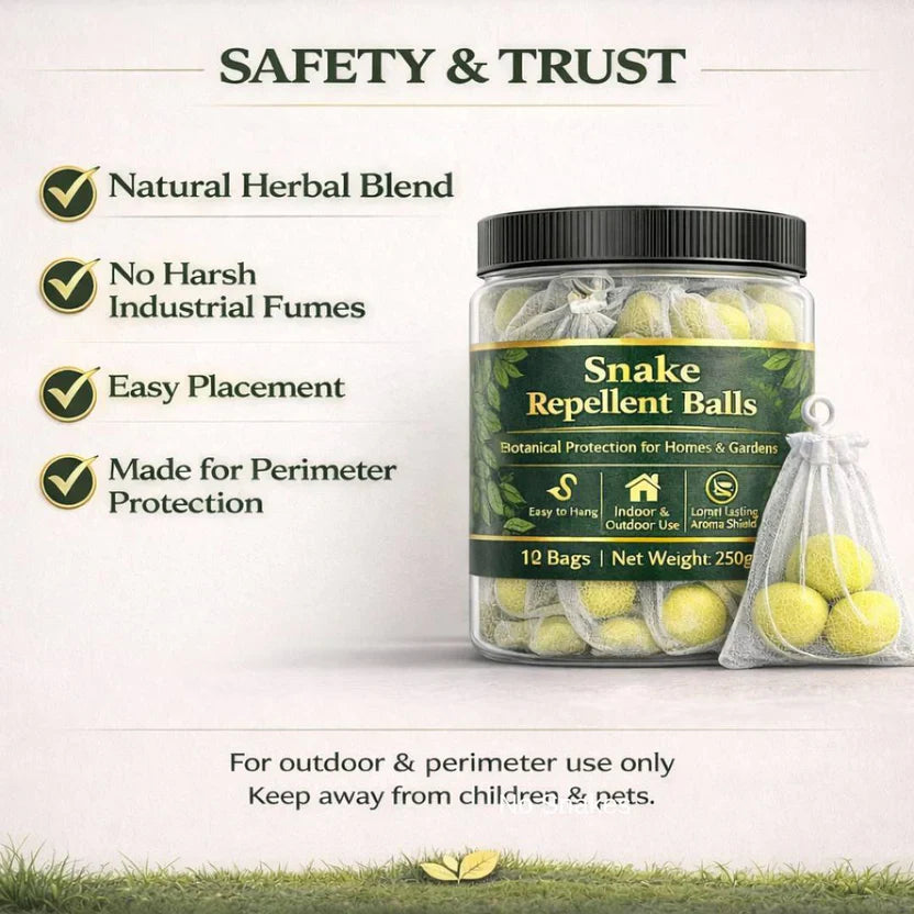 Snake Repellent Balls Natural Snake Deterrent – Advanced Herbal Shield Reptile Repeller for Home, Garden, Lawn & Farm Perimeter Boundary