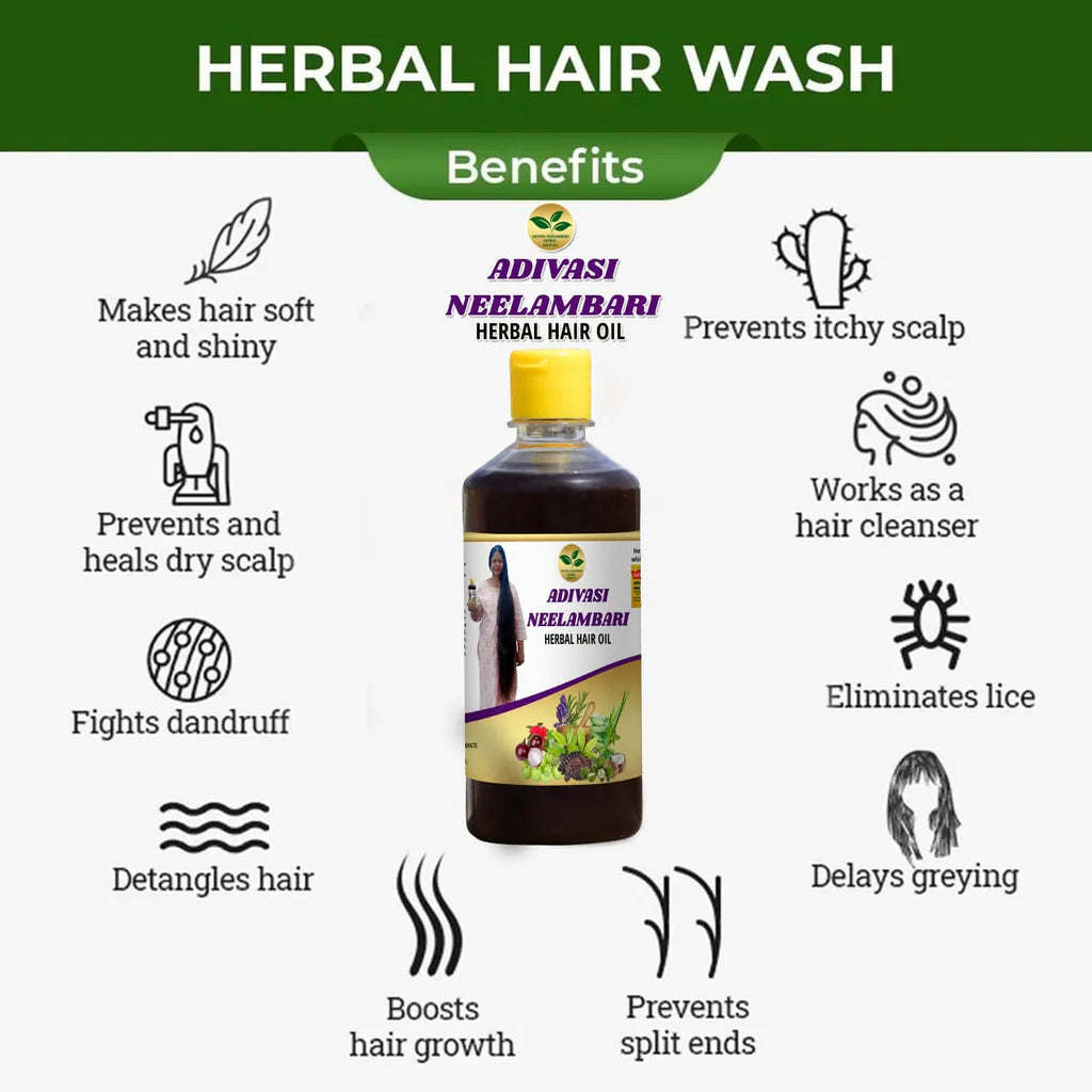 Adivasi Hair Oil Neelambari Herbal Hair Oil (125ml) – Traditional Forest Herbs Scalp Care Oil with Bhringraj & Amla for Long & Thick Hair