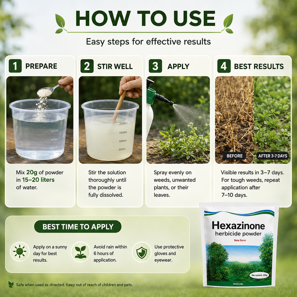 Hexazinone Herbicide Powder 200g Each Pack of 2