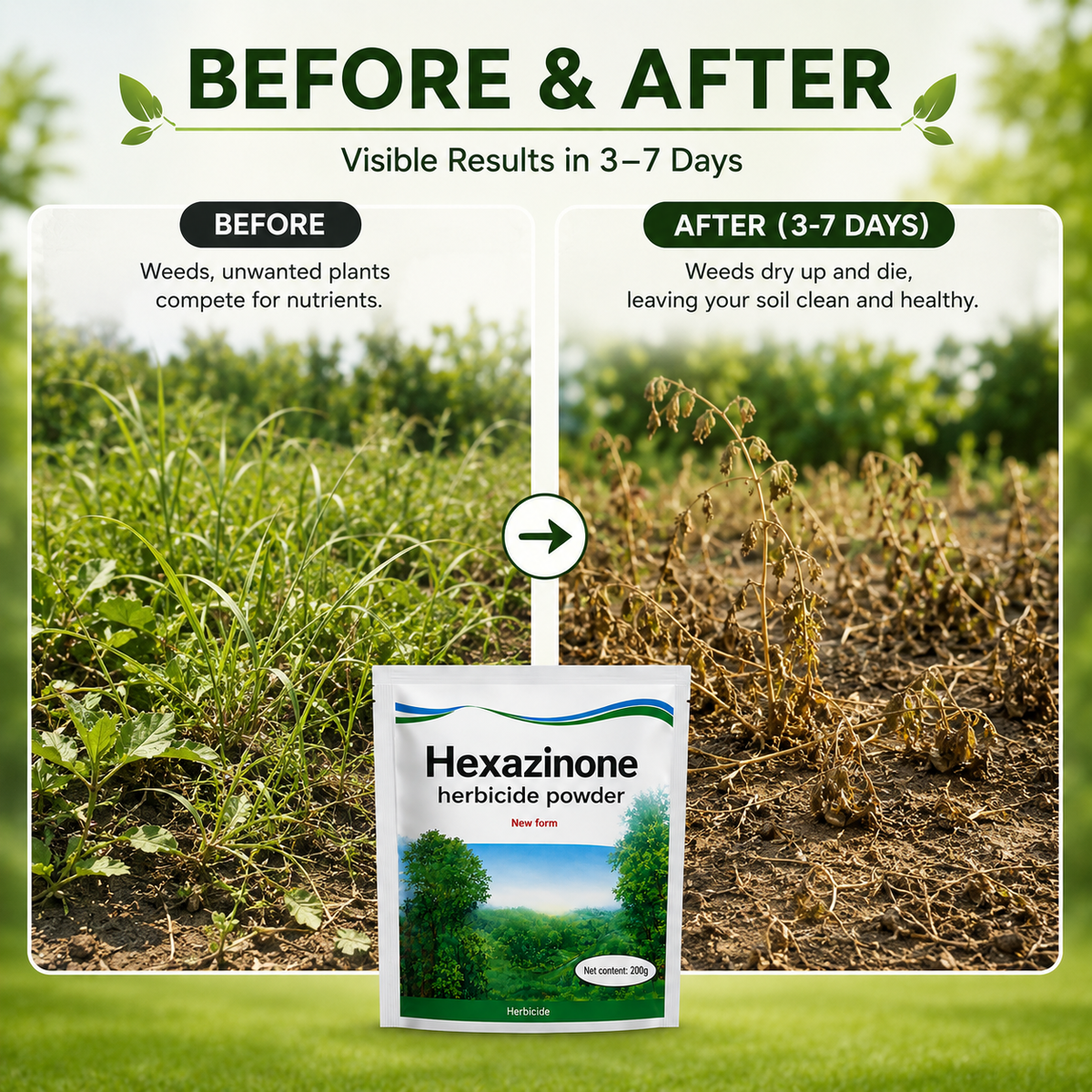 Hexazinone Herbicide Powder 200g Each Pack of 2