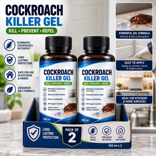 (Pack of 2) Cockroach Killer Gel Anti Cockroach Gel Bait – Fast Acting Roach Killer Paste for Kitchen Cabinets, Sinks & Home Pest Control