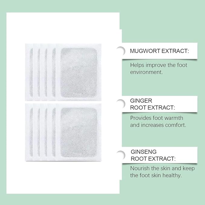 (20 Patches) Detox Foot Patches Natural Detox Foot Pads – Herbal Cleansing Foot Care Pads for Overnight Relaxation & Stress Relief