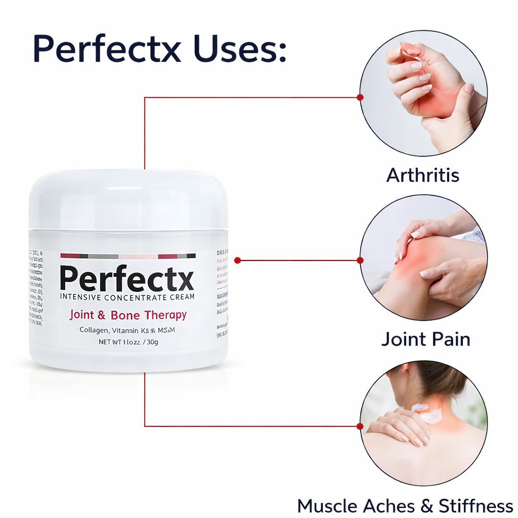 (Pack of 2) Perfectx Joint & Bone Care Cream with Collagen, Vitamin K2 & MSM – Fast Absorbing Soothing Massage Cream for Knee, Neck, Shoulder & Back Mobility