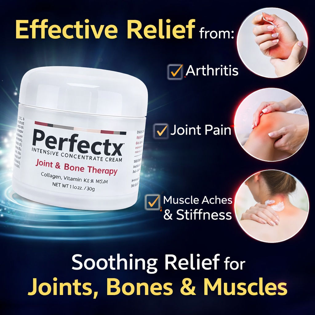 (Pack of 2) Perfectx Joint & Bone Care Cream with Collagen, Vitamin K2 & MSM – Fast Absorbing Soothing Massage Cream for Knee, Neck, Shoulder & Back Mobility