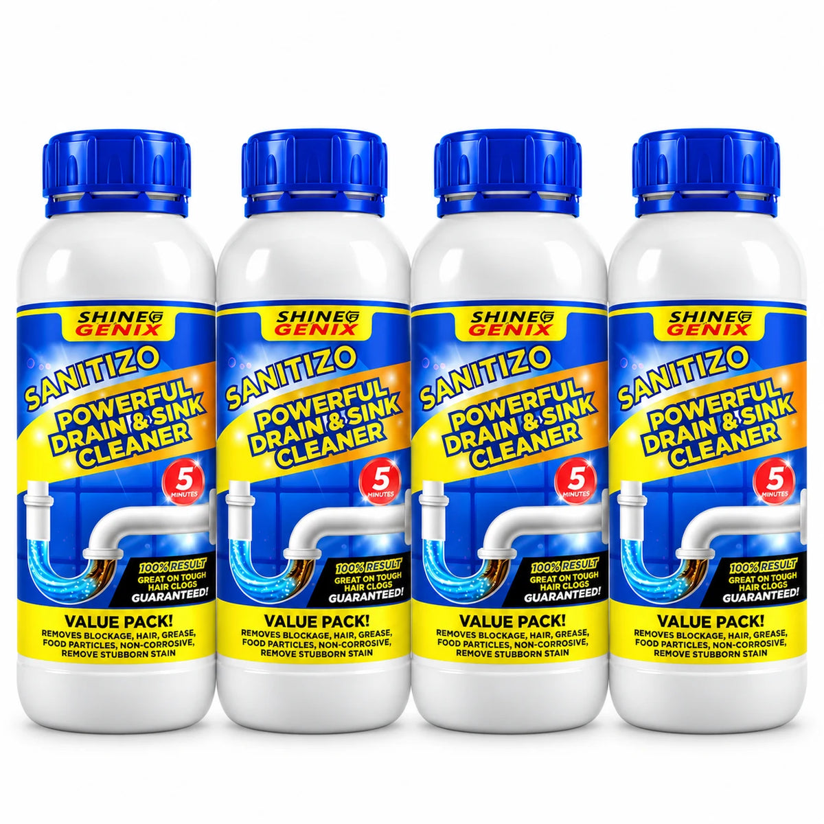 (Buy 1 Get 3 Free) Drain Cleaner Powder Sink & Pipe Blockage Cleaner – Fast Acting Drainage Block Remover for Kitchen Sink, Bathroom Washbasin & Toilet