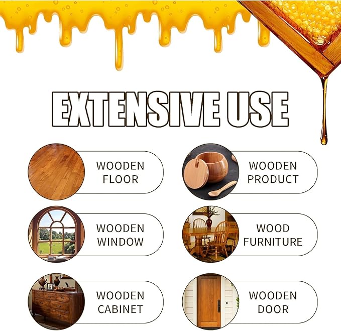 (Pack of 2) Wood Polish Furniture & Wood Polish Liquid – Natural Beeswax Spray & Door Polish for Teak Wood Furniture, Cabinets & Floor Restorer