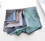 (Pack of 3) Men's Ice Silk Boxer Briefs Seamless Underwear – Ultra Thin Breathable Cooling Trunks with Anti-Chafing Stretch for Daily Wear