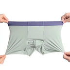 (Pack of 3) Men's Ice Silk Boxer Briefs Seamless Underwear – Ultra Thin Breathable Cooling Trunks with Anti-Chafing Stretch for Daily Wear