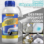 (Buy 1 Get 3 Free) Drain Cleaner Powder Sink & Pipe Blockage Cleaner – Fast Acting Drainage Block Remover for Kitchen Sink, Bathroom Washbasin & Toilet