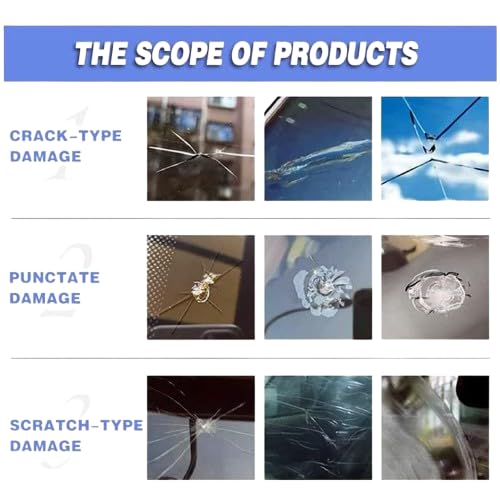 (Pack of 2) Windshield Repair Resin Glass Crack Repair Kit – DIY Auto Glass Windscreen Chip & Crack Restorer Fluid