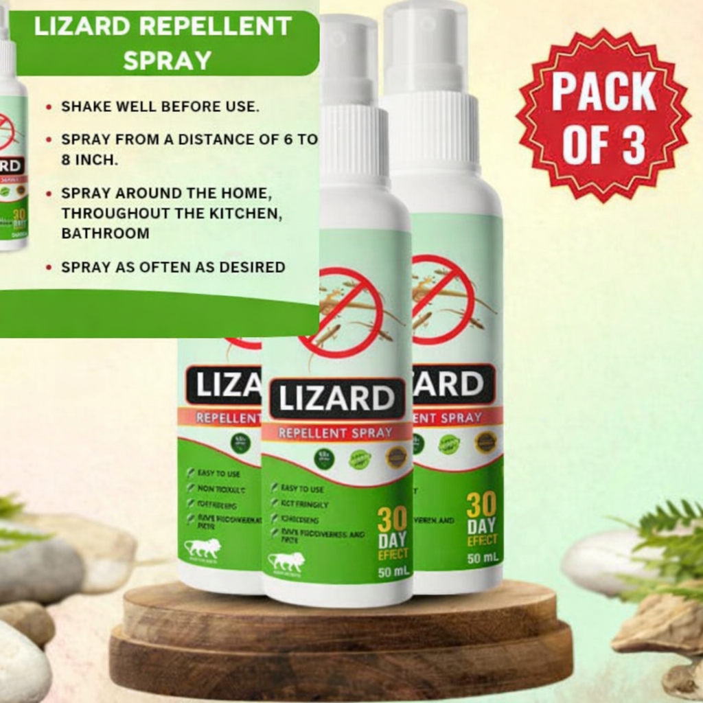 (Pack of 3) Lizard Repellent Spray – Natural Chipkali Bhagane Ka Spray & Herbal Gecko Deterrent for Home, Kitchen & Wall Protection