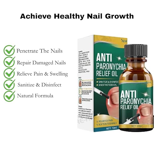(Pack of 2) Anti Paronychia Relief Oil - Herbal Toenail Care Drops for Ingrown Nails, Cuticle Softening & Nail Bed Repair