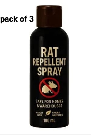 (Pack of 3) Rat Repellent Spray for Home & Warehouse – Herbal Rodent Repellent Chuha Bhagane Ka Spray for Kitchen, Attic & Car Engine Protection