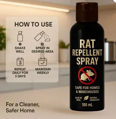 (Pack of 2) Rat Repellent Spray Herbal Rodent Repellent Spray – Non-Toxic Mouse & Pest Control Spray for Car Engine, Kitchen & Home