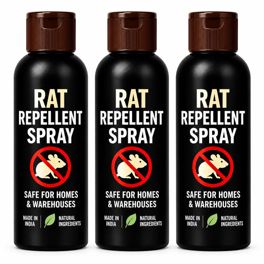 (Pack of 3) Rat Repellent Spray for Home & Warehouse – Herbal Rodent Repellent Chuha Bhagane Ka Spray for Kitchen, Attic & Car Engine Protection