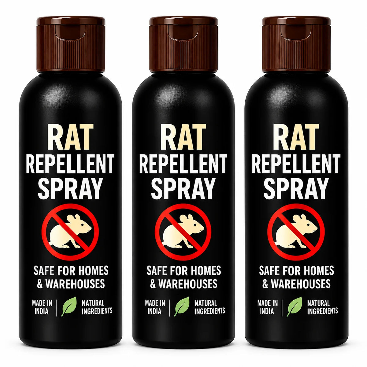 (Pack of 3) Rat Repellent Spray for Home & Warehouse – Herbal Rodent Repellent Chuha Bhagane Ka Spray for Kitchen, Attic & Car Engine Protection