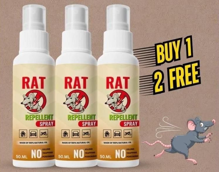(Pack of 3) Rat Spray for Car Rat Repellent Spray – Herbal Peppermint Rodent Deterrent Spray for Car Engine, Kitchen & Home