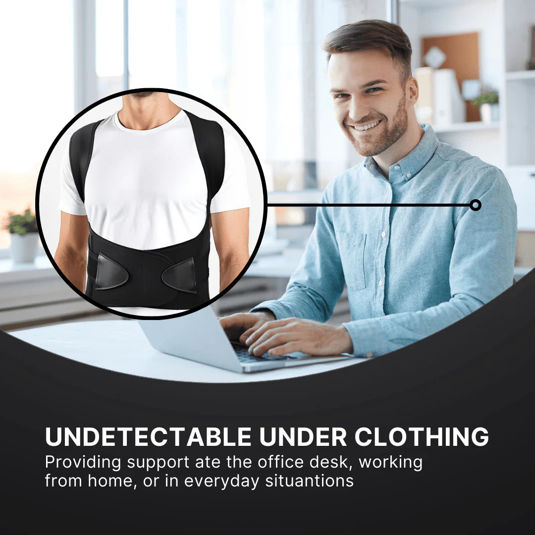 Posture Corrector Belt for Men & Women – Adjustable Back Straight Belt & Shoulder Support Brace for Spine Alignment & Hunchback Correction